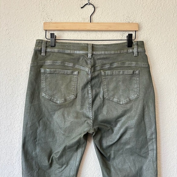 SOFT SURROUNDINGS Denim-Like Skinny Pants #2CR14 Coated Sage Green - Picture 6 of 11